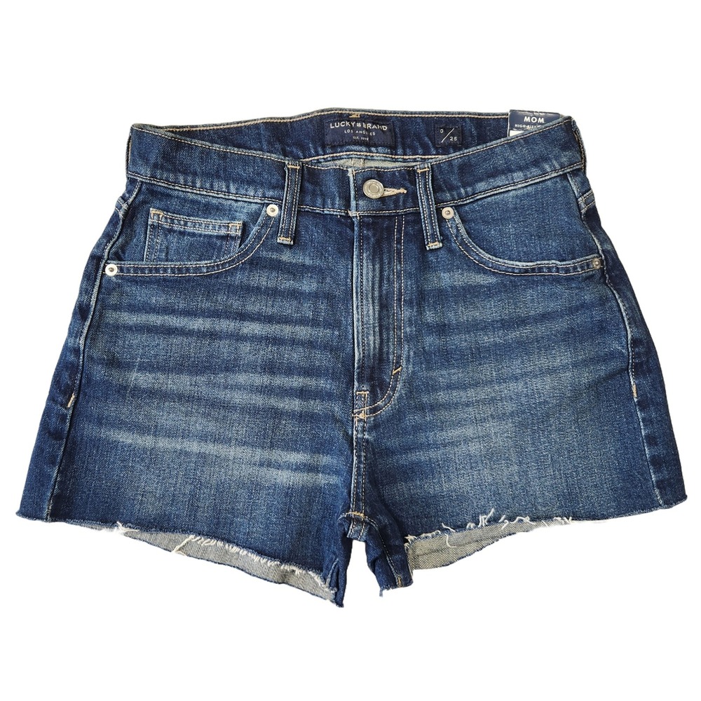 Lucky Brand‎ Mom Jean Shorts Womens 25 Dark High Waist Summer Preppy Everyday